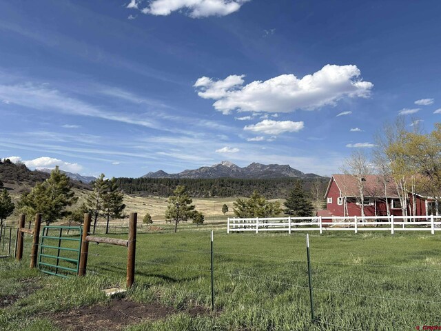 541 Perry Dr, Pagosa Springs, CO 81147 - view of yard featuring a view of countryside and a mountain view
