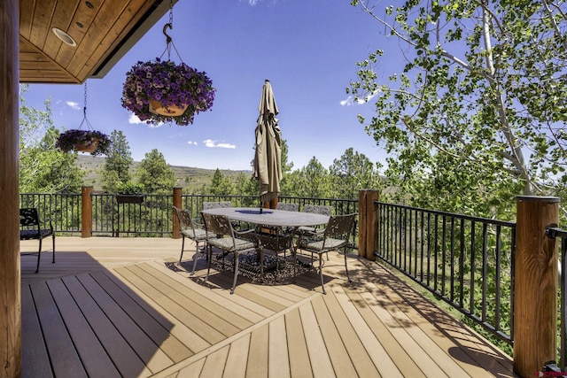 50 W Durango Ridge Rd, Durango, CO 81301 - wooden deck featuring outdoor dining space