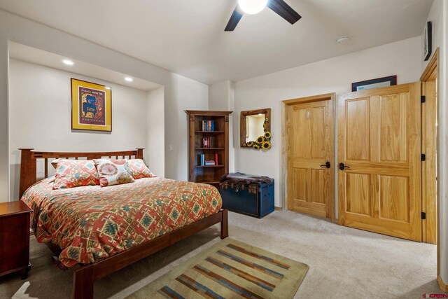 50 W Durango Ridge Rd, Durango, CO 81301 - carpeted bedroom featuring ceiling fan and recessed lighting
