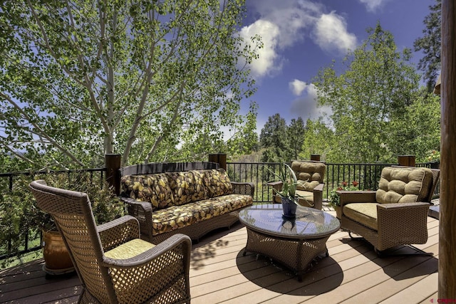 50 W Durango Ridge Rd, Durango, CO 81301 - wooden terrace with outdoor lounge area