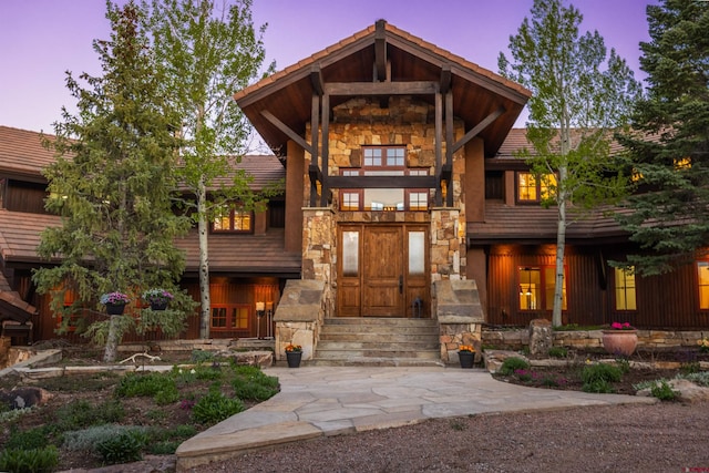 182 Juniper Rd S, Ridgway, CO 81432 - chalet / cabin with stone siding and entry steps