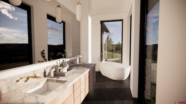 1620 Red Mountain Ranch Rd, Crested Butte, CO 81225 - full bath featuring double vanity and a freestanding tub