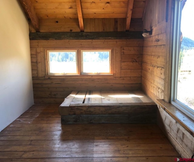 451 9th St, Crested Butte, CO 81224 - interior space featuring hardwood / wood-style flooring and wooden ceiling with exposed beams