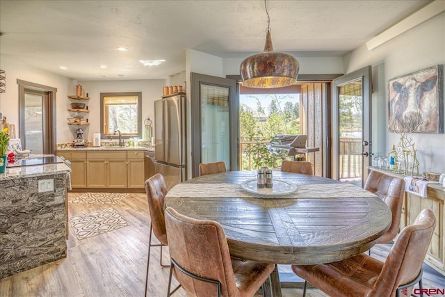 190 Luxury Pl Unit 3, Pagosa Springs, CO 81147 - dining space featuring light wood finished floors and recessed lighting