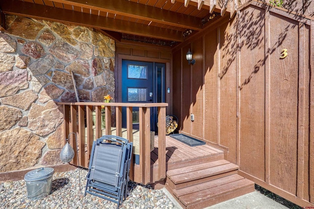 190 Luxury Pl Unit 3, Pagosa Springs, CO 81147 - doorway to property with stone siding