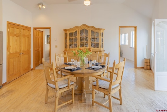 310 Second St, Crested Butte, CO 81224 - dining space featuring light wood-style floors, lofted ceiling, and baseboards
