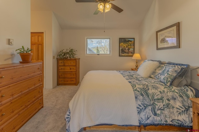 310 Second St, Crested Butte, CO 81224 - bedroom with carpet floors, lofted ceiling, and ceiling fan