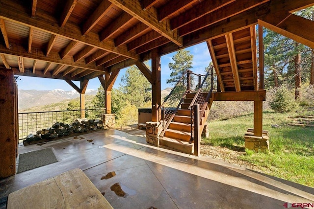 178 Valley View Rd, Ridgway, CO 81432 - view of patio with stairs and a mountain view