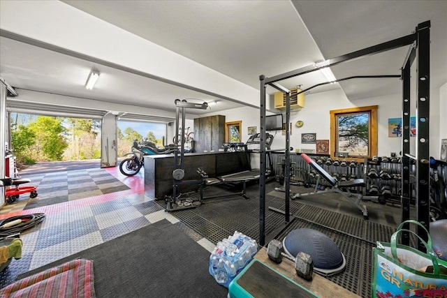 178 Valley View Rd, Ridgway, CO 81432 - workout area featuring carpet flooring and vaulted ceiling