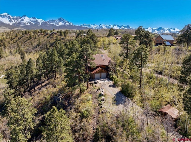 178 Valley View Rd, Ridgway, CO 81432 - view of subject property with a mountain backdrop and a heavily wooded area