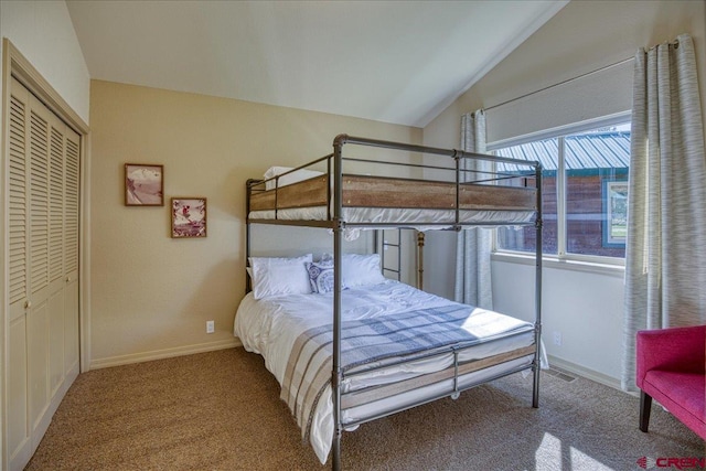 49 Sugarloaf Dr, Pagosa Springs, CO 81147 - bedroom with lofted ceiling, carpet flooring, and baseboards