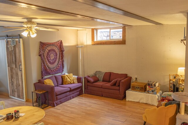 51 Blake St, Placerville, CO 81430 - living area featuring light wood-style flooring and ceiling fan