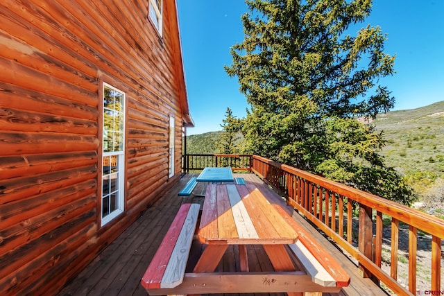 LOT7 Aspen Hills Rd, Cedaredge, CO 81413 - wooden terrace with a mountain view