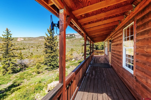 LOT7 Aspen Hills Rd, Cedaredge, CO 81413 - wooden deck featuring a mountain view