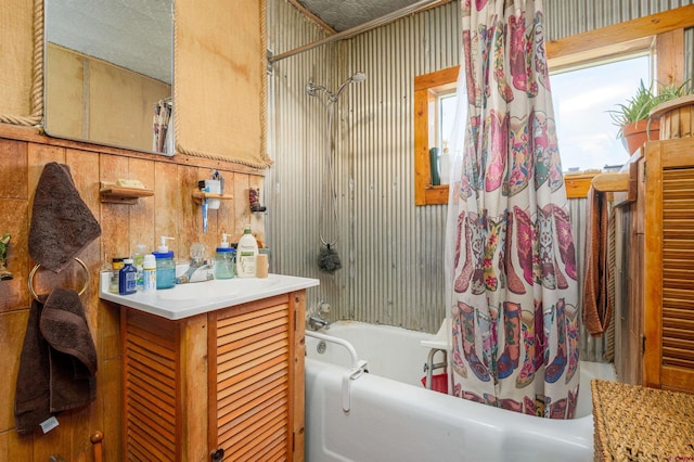42254 Piburn Flats Rd, Crawford, CO 81415 - full bathroom featuring shower / bath combination with curtain and vanity