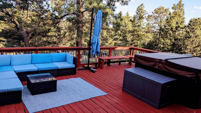 1625 Keepsake Loop, Westcliffe, CO 81252 - wooden terrace with an outdoor living space