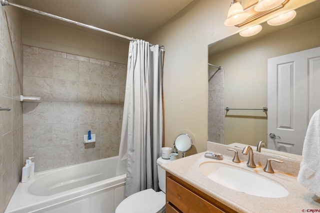 236 Sierra Vista St, Durango, CO 81301 - bathroom featuring shower / bath combination with curtain, toilet, and vanity