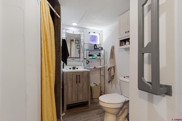 3268 E Rd Unit 1, Clifton, CO 81520 - bathroom featuring toilet, wood finished floors, and vanity