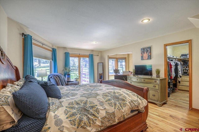 165 Twin Creek Cir, Pagosa Springs, CO 81147 - bedroom with light wood-type flooring, a spacious closet, a closet, and recessed lighting