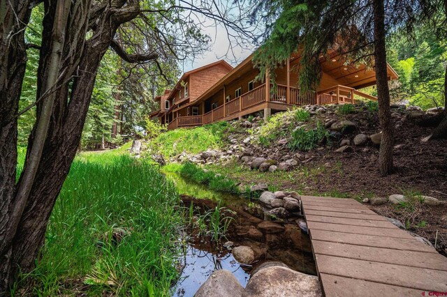 37 Verde Ln, Durango, CO 81301 - view of yard with a wooden deck