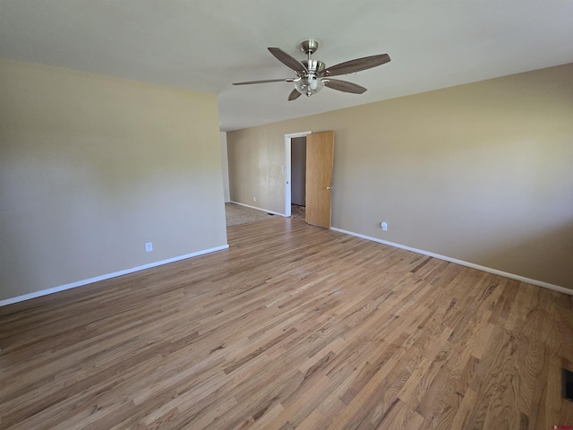 608 Alameda Dr, Cortez, CO 81321 - spare room with a ceiling fan, light wood-style flooring, and baseboards