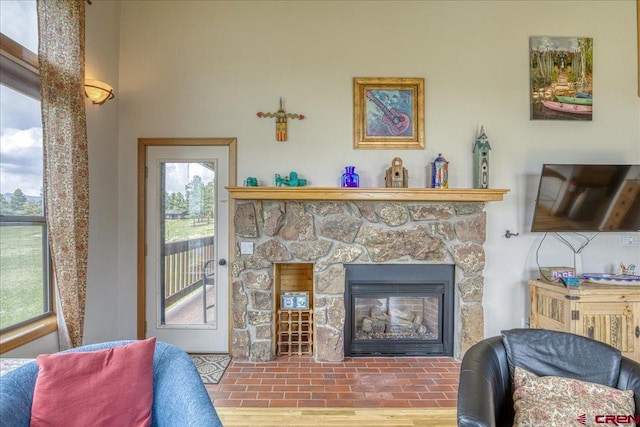 88 W Peregrine Cir Unit 4Unit 1, Pagosa Springs, CO 81147 - living area with a fireplace