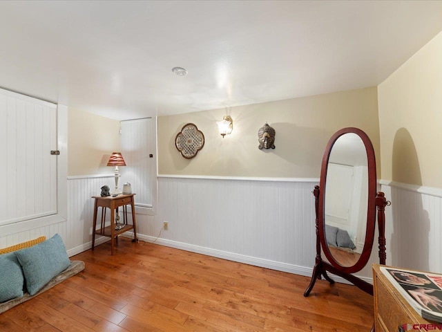 445 4th St, Ouray, CO 81427 - sitting room with wood-type flooring, wainscoting, and baseboards