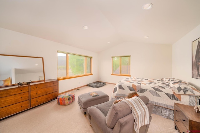 416 Amy Way, Ridgway, CO 81432 - carpeted bedroom with vaulted ceiling, recessed lighting, and baseboards