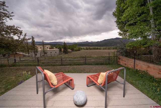 416 Amy Way, Ridgway, CO 81432 - wooden terrace with a mountain view and a view of countryside