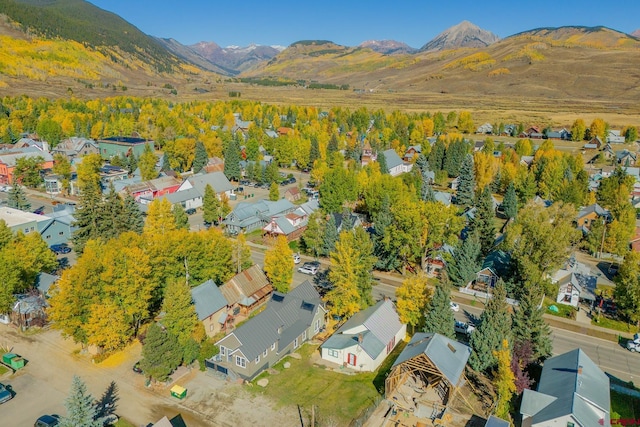 418 Elk Ave, Crested Butte, CO 81224 - aerial view of residential area with a mountain backdrop