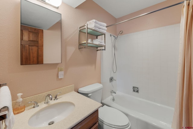 15 Marcellina Ln # 120, Mount Crested Butte, CO 81225 - full bath with shower / bathtub combination with curtain, toilet, vanity, and a textured wall