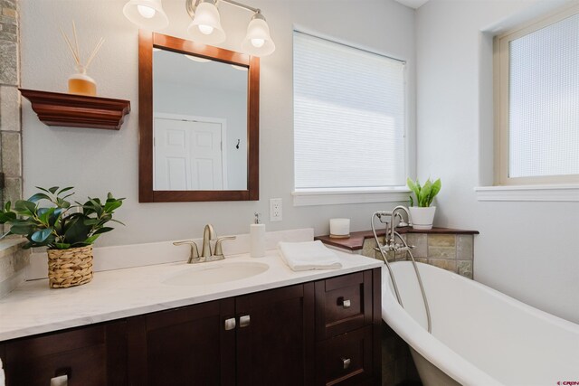 311 Falcon Dr, Pagosa Springs, CO 81147 - full bathroom with a freestanding tub and vanity