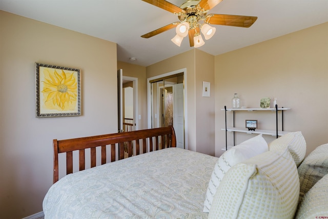 311 Falcon Dr, Pagosa Springs, CO 81147 - bedroom with a closet, ceiling fan, and baseboards