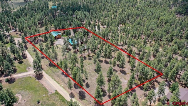 30 Stagecoach Rd, Bayfield, CO 81122 - view of property location featuring property boundaries highlighted and a forest