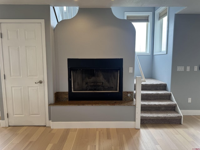 445 Saddle Cir, Pagosa Springs, CO 81147 - detailed view of wood finished floors, a fireplace, and baseboards
