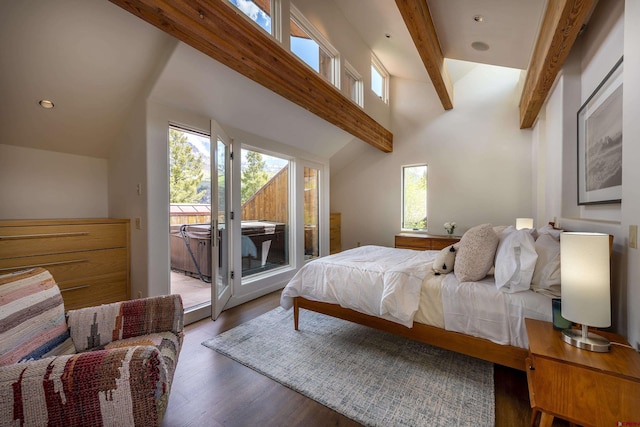 123 Boulders Way, Mountain Village, CO 81435 - bedroom featuring access to exterior, multiple windows, and wood finished floors