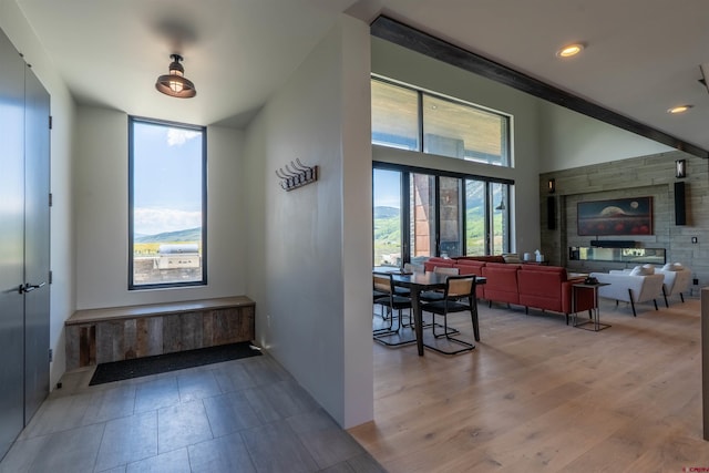 470 White Stallion Cir, Crested Butte, CO 81224 - foyer entrance with wood finished floors and recessed lighting
