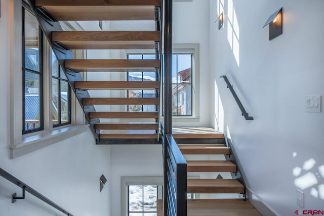 918 Belleview Ave, Crested Butte, CO 81224 - stairway featuring wood finished floors