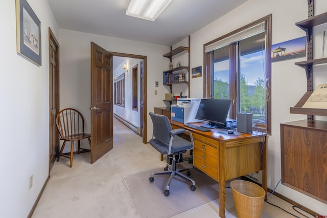 42246 US Highway 50, Gunnison, CO 81230 - office space featuring light carpet, a baseboard heating unit, and baseboards