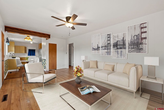 2224 Crestview Dr, Durango, CO 81301 - living room with a ceiling fan and light wood-style floors