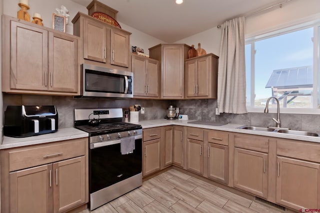 729 Spotted Pony Ct, Delta, CO 81416 - kitchen with stainless steel appliances, a sink, plenty of natural light, and tasteful backsplash