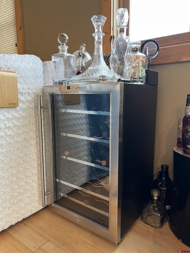 607 Second St Unit B, Crested Butte, CO 81224 - detailed view of wood finished floors and wine cooler