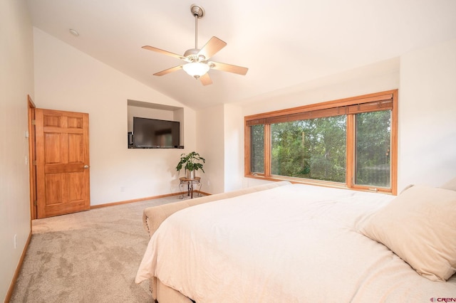 95 Ute Pass W, Durango, CO 81301 - carpeted bedroom with lofted ceiling and a ceiling fan