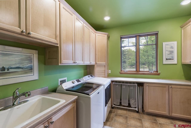 435 Red Rock Rd, Durango, CO 81301 - laundry room with cabinet space, independent washer and dryer, and recessed lighting