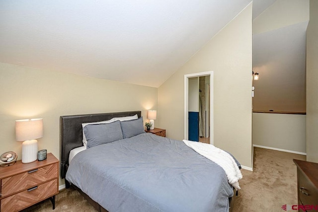 166 Yankee Girl Ct Unit 313, Durango, CO 81301 - carpeted bedroom with lofted ceiling and baseboards