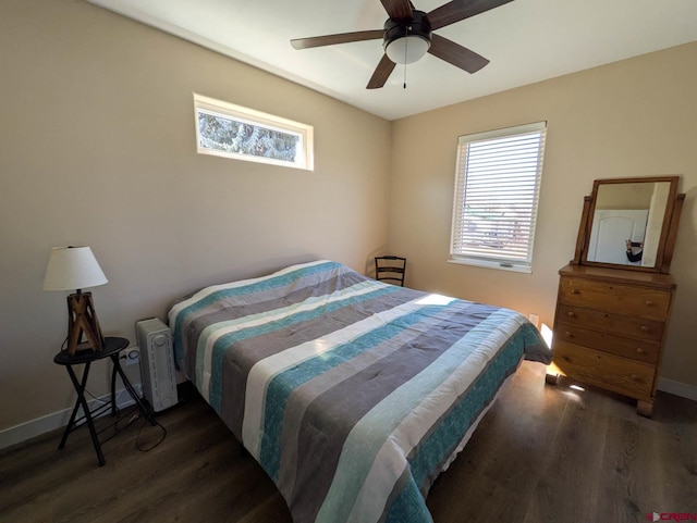 117 N Fork Ave, Paonia, CO 81428 - bedroom featuring multiple windows, wood finished floors, and a ceiling fan