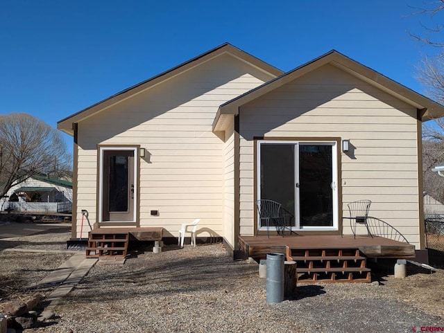 117 N Fork Ave, Paonia, CO 81428 - rear view of property with a wooden deck