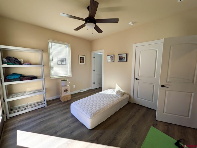 117 N Fork Ave, Paonia, CO 81428 - bedroom with wood finished floors and ceiling fan
