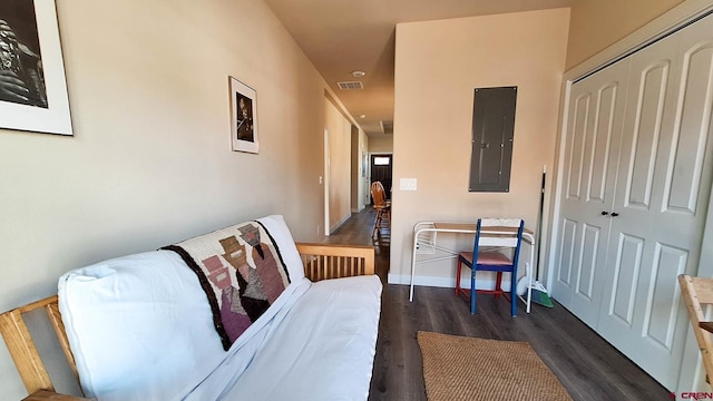 117 N Fork Ave, Paonia, CO 81428 - sitting room featuring electric panel and dark wood-type flooring
