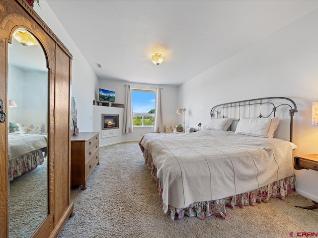 12689 6100th Rd, Montrose, CO 81401 - bedroom with carpet flooring and a glass covered fireplace